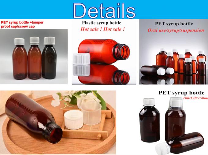 3oz 4oz 5oz Pet Empty Cough Syrup Liquid Plastic Bottle with Tamper Proof Cap