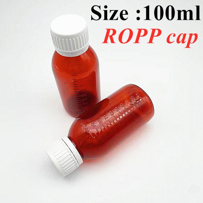 Wholesale Cheap 100ml 250ml 500ml Liquid Medicine Amber Pet Plastic Cough Syrup Bottles