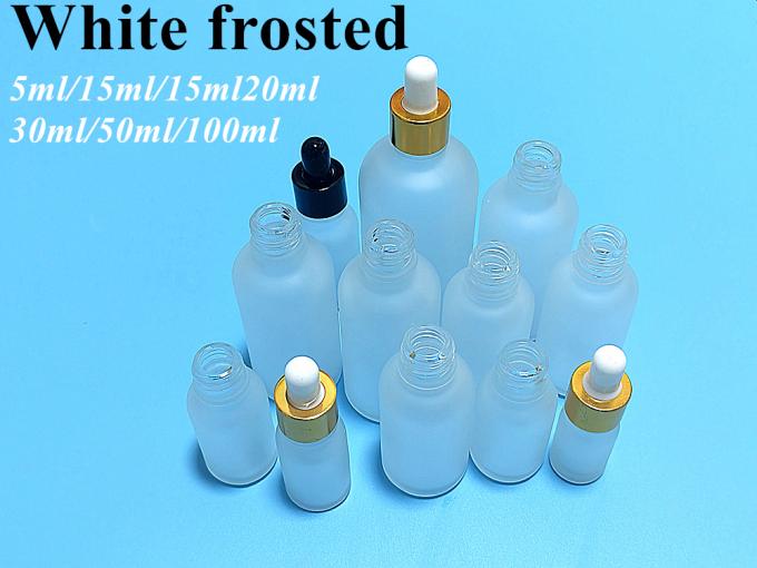5ml 10ml 15ml 20ml Opal White Frosted Glass Dropper Bottle with Pipette for Essential Oil