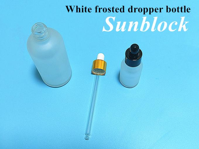 Matte Frosted White 5ml 10ml 1oz 20ml 30ml Glass Dropper Bottle with Black Dropper Cap