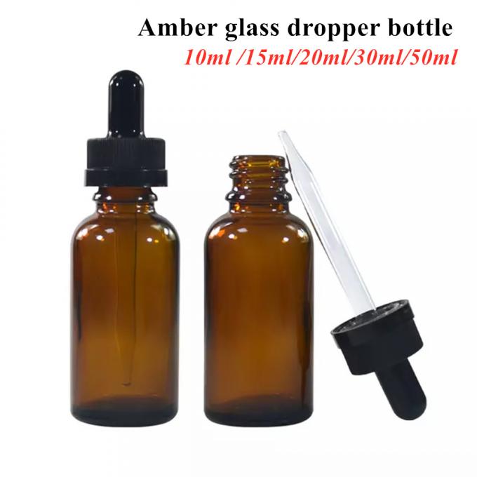 Hot Sale 5ml 10ml 15ml 30ml 50ml Amber Serum Essential Oil Bottles Glass Dropper Bottle