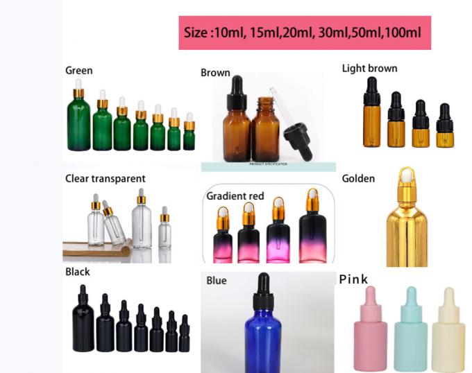 Hot Sale 5ml 10ml 15ml 30ml 50ml Amber Serum Essential Oil Bottles Glass Dropper Bottle