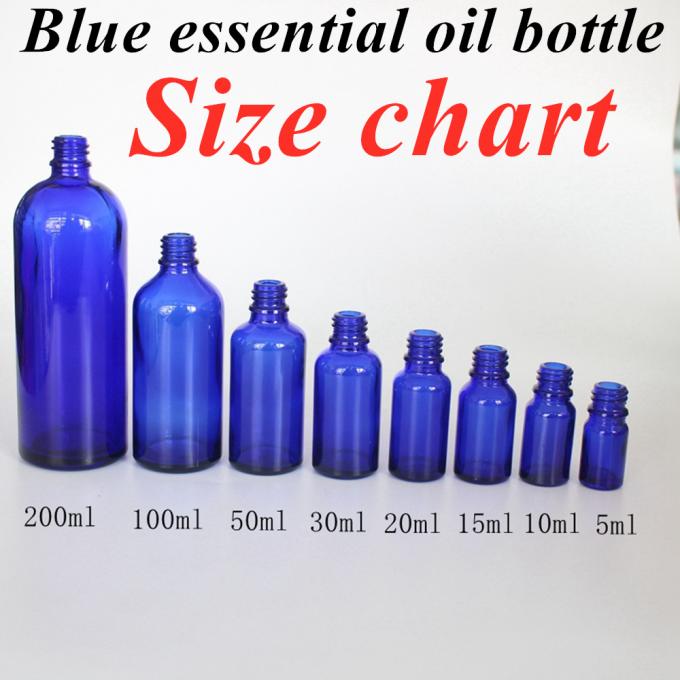 20ml 30ml 50ml 60ml Empty Round Small Cosmetic Bottle Blue Essential Oil Glass Dropper Bottle