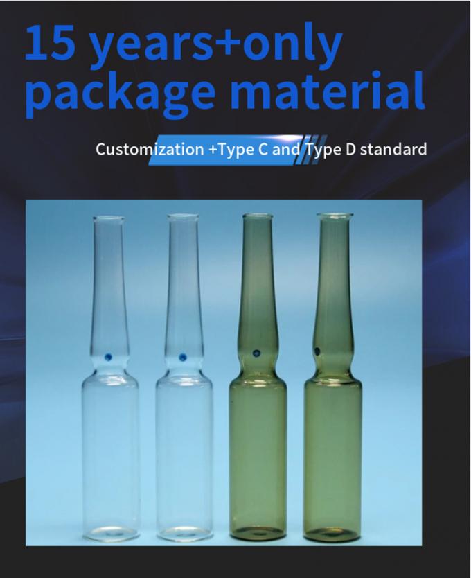 Empty Glass Ampoules 1ml 5ml 10ml Capacity for Liquid Pharmaceutical Glass Injection Ampoule Vials Glass Ampoule Package