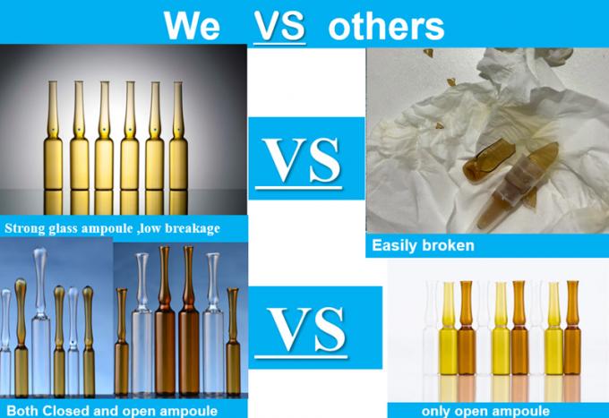 1ml 2ml 5ml 10ml Type B Brown Color DOT Medical Packing Glass Ampoule for Injection Vitamin C Injection Ampule Vials