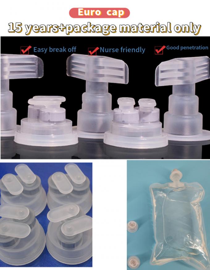 Pharmaceutical Lvp Bottle Non PVC IV Fluid Bag 30mm 32mm 36mm Bfs Sealing Infusion Cap