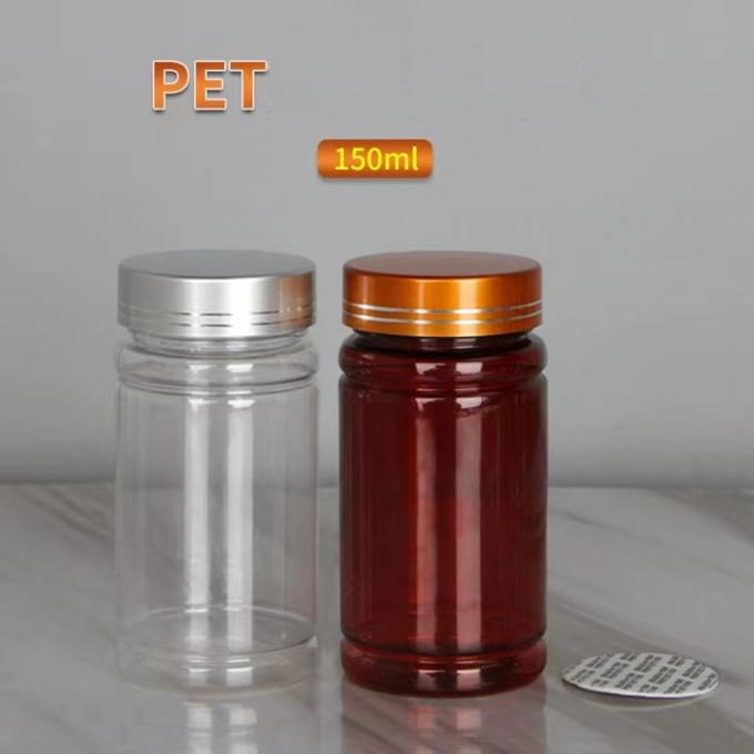 Amber Transparent 100ml 150ml 200ml Pet Plastic Pill Medicine Capsules Bottles Tablet Bottle Packaging