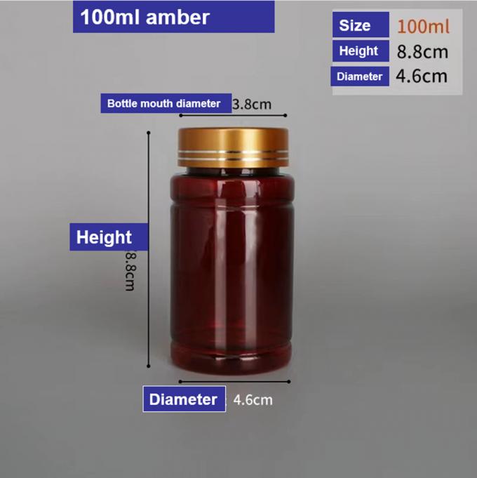 Medicine Pharmacy Bottles 100ml 150ml 200ml Pet Child Resistant Plastic Tablet Capsule Pill Supplement Containers Medicine Bottle