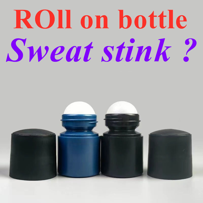 50ml Black Empty HDPE plastic roller ball Plastic Roll on Deodorant Antiperspirant Bottle with Black Lid