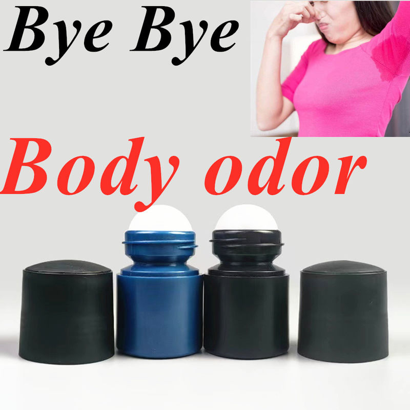50ml Black Empty HDPE plastic roller ball Plastic Roll on Deodorant Antiperspirant Bottle with Black Lid