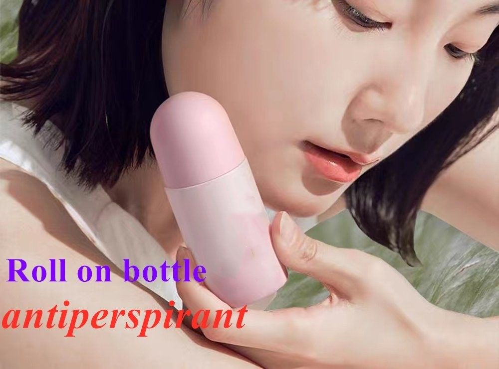 50ml Black Empty HDPE plastic roller ball Plastic Roll on Deodorant Antiperspirant Bottle with Black Lid