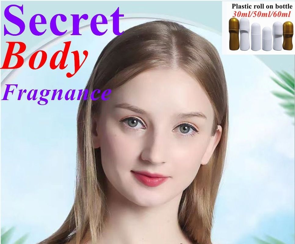 30ml 50ml 60ml White PE Plastic Deodorant Bottle Empty Refillable Roll on Bottles for Perfumes Sweat roller on bottle