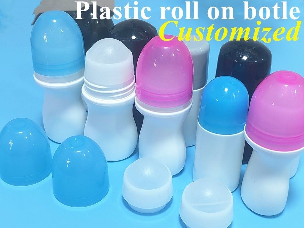 30ml 50ml 60ml White PE Plastic Deodorant Bottle Empty Refillable Roll on Bottles for Perfumes Sweat roller on bottle