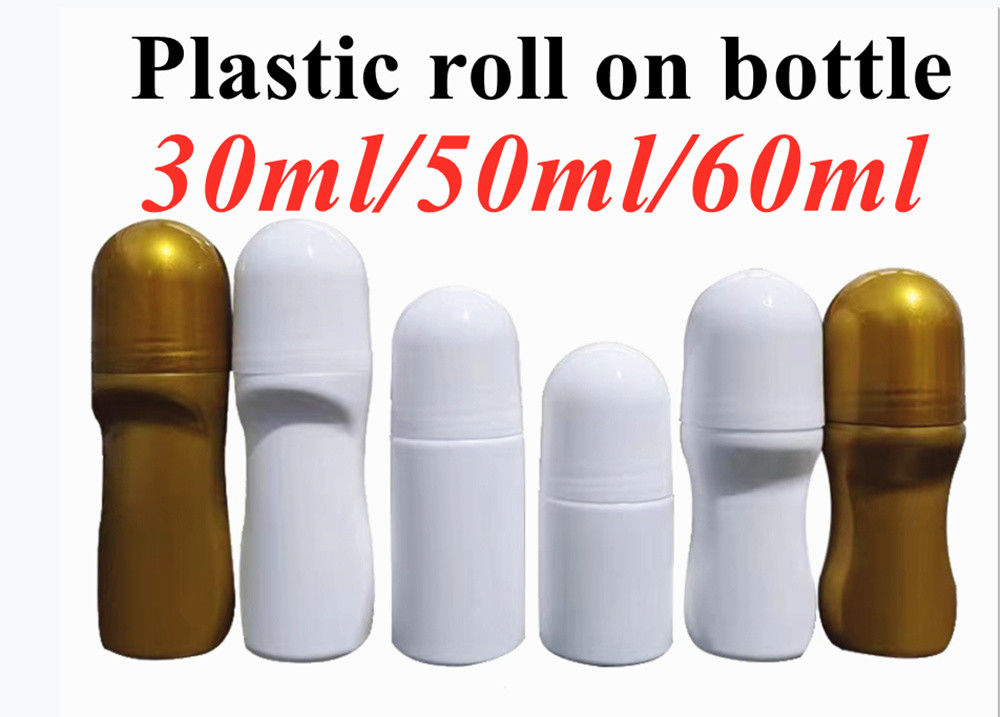 30ml 50ml HDPE Plastic Empty Deodorant Essential Oil Roll on plastic Bottle body odor Perfume plastic Roller on Bottle