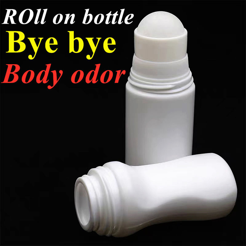 30ml 50ml 60ml HDPE Plastic White Plastic Deodorant Essential Oil Roll on Bottle with Roller ball