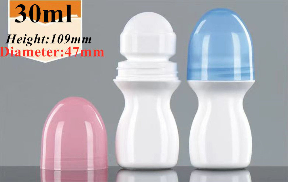 30ml 50ml 60ml Refillable empty Essential Oils Perfume Roll on Bottle Plastic Roller on Bottle with Plastic Roller ball