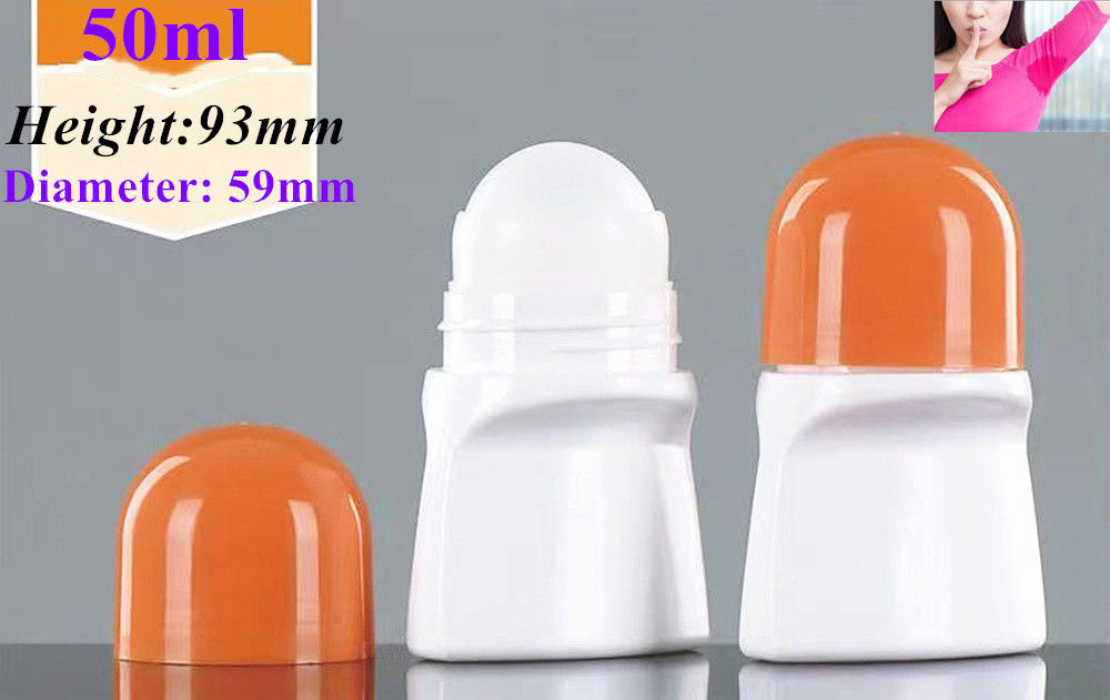 Leak Proof Plastic Roll On Bottle Orange Cap Roll Up Deodorant Containers