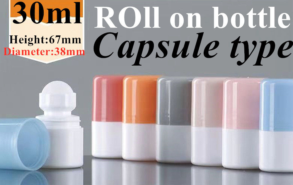 Leak Proof Plastic Roll On Bottle Orange Cap Roll Up Deodorant Containers