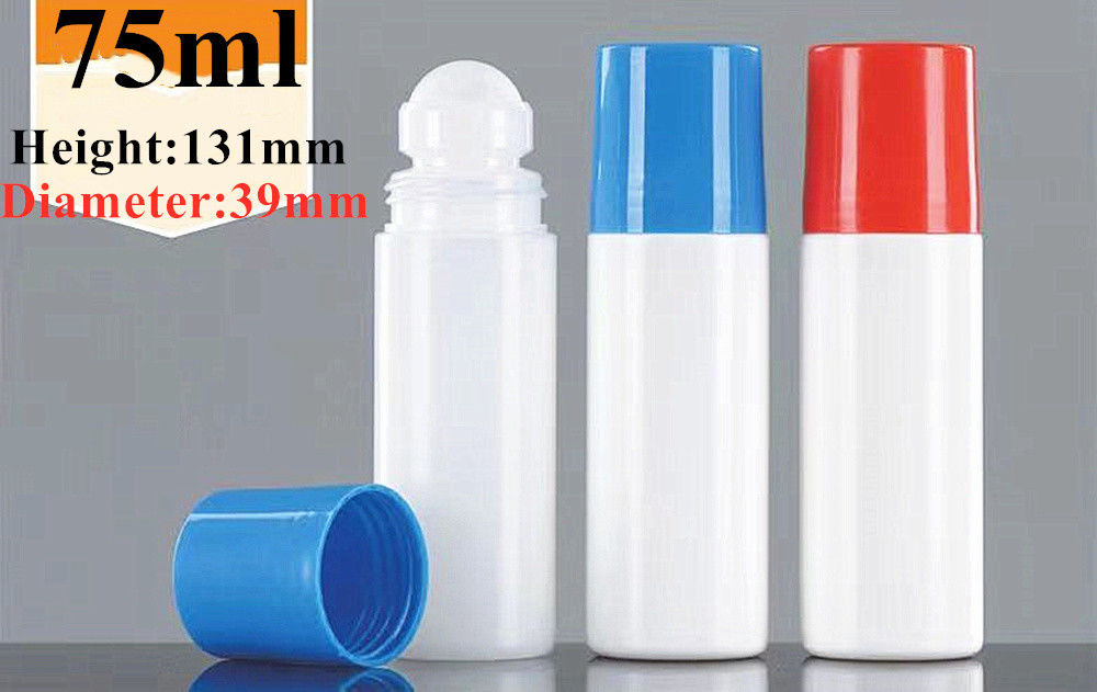 Leak Proof Plastic Roll On Bottle Orange Cap Roll Up Deodorant Containers