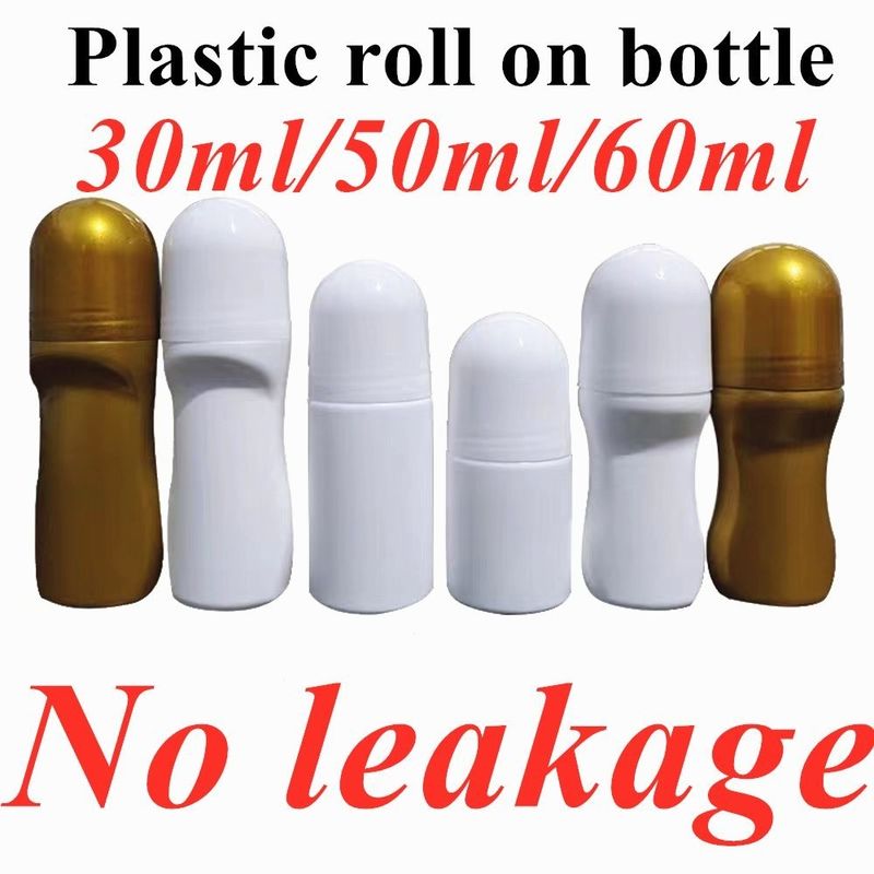 30ml 50ml 60ml White Plastic Roller Bottle HDPE Roll-on Deodorant Bottle Empty Refillable Portable Travel roll on bottle