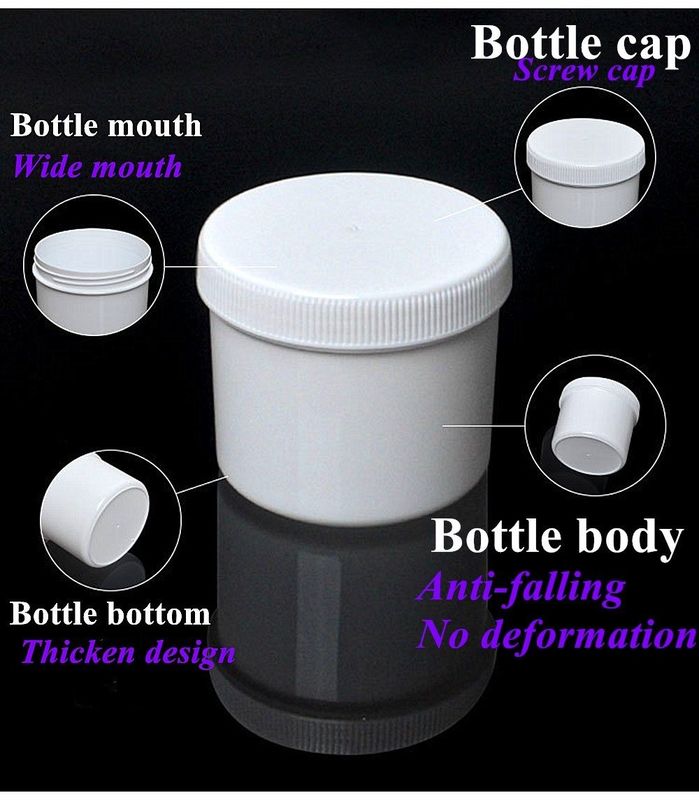 150ml 250ml 500ml 1000ml Wide Mouth Body Face Cream Jar White PP Ointment Containers wide mouth Cosmetic Plastic jar