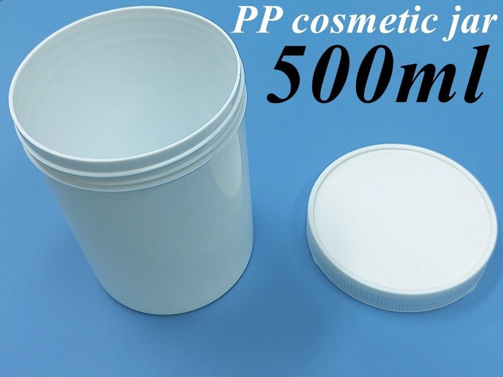 250g 500g Empty White Plastic Cream Jar Container for Cosmetic Packaging Round Cream Jar PP ointment Plastic Jar