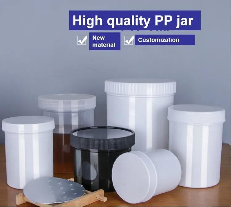 SGS 100ml 250ml 500ml 1000ml PP Cosmetic Jar Cosmetic Sample Containers ointment jar With Screw Cap