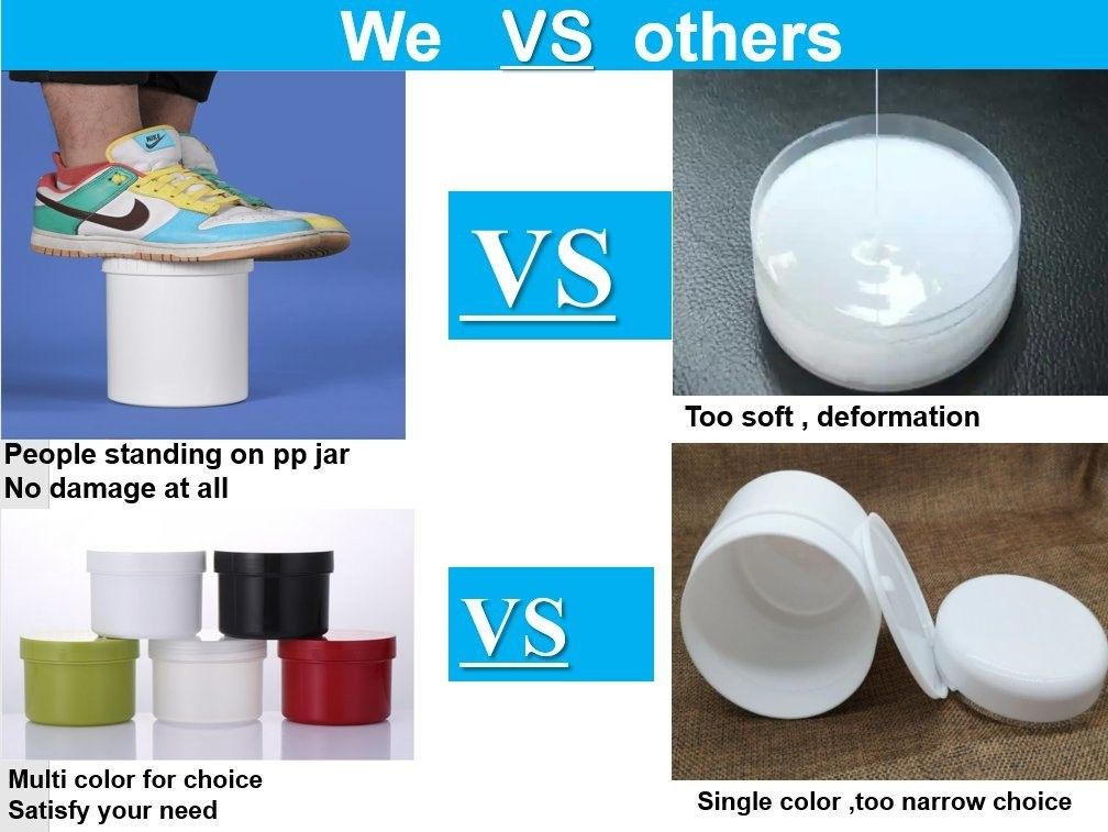 Luxury 150g 250g 500g 1000ml Empty White Black Blue Cosmetic Face Body Lotion Clear Translucent PP Plastic cream jar