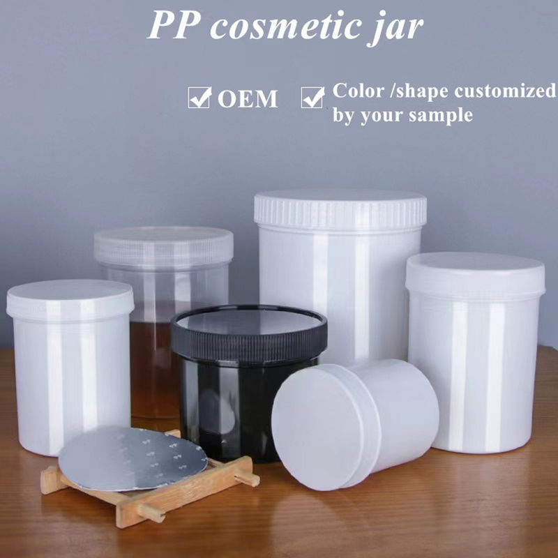 250ml 500ml 1000ml Skincare Jar White Blue Black Red PP Material food skin cosmetic Cream Jars Empty plastic Jar