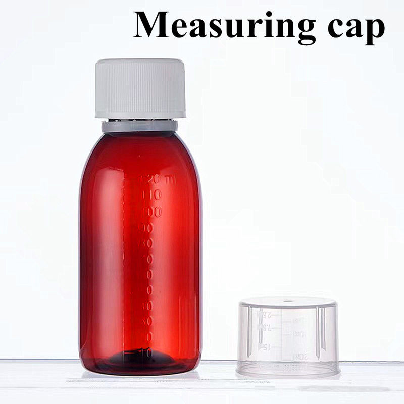100ml 120ml 150ml 200ml Amber Round Pharmaceutical Pet oral liquid Cough Syrup Plastic Bottle with PP Screw Cap