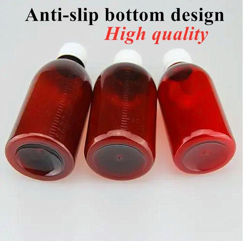 3oz 4oz 5oz 100ml 120ml Pharmaceutical Pet Round Amber Plastic Bottles plastic Cough Syrup Bottle for oral liquid