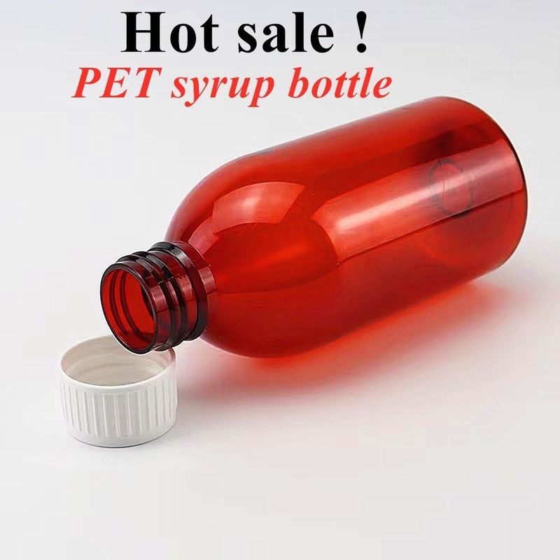 3oz 4oz 5oz 100ml 120ml Pharmaceutical Pet Round Amber Plastic Bottles plastic Cough Syrup Bottle for oral liquid