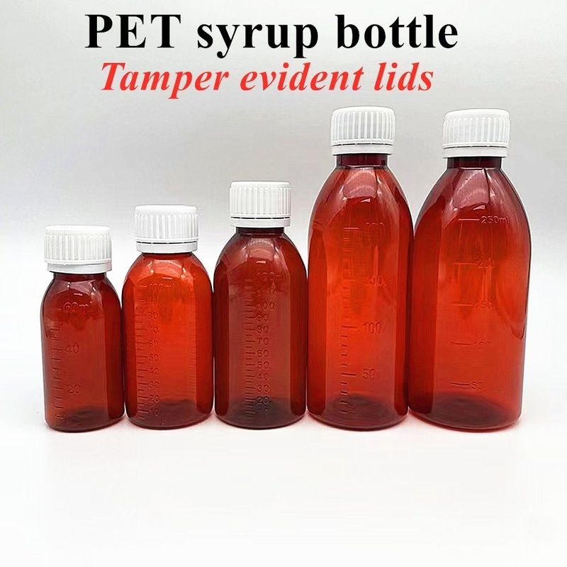 100ml 120ml 150ml Round Empty Plastic Pet Medicine Liquid Oral suspension Bottle Amber Cought Syrup Bottle