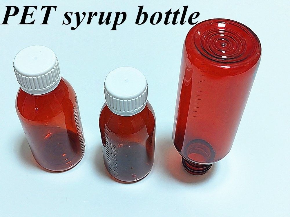 Pharmaceutical 100ml 120ml 150ml Empty Amber Plastic PET amber syrup plastic Bottle for Syrup with Ropp Cap