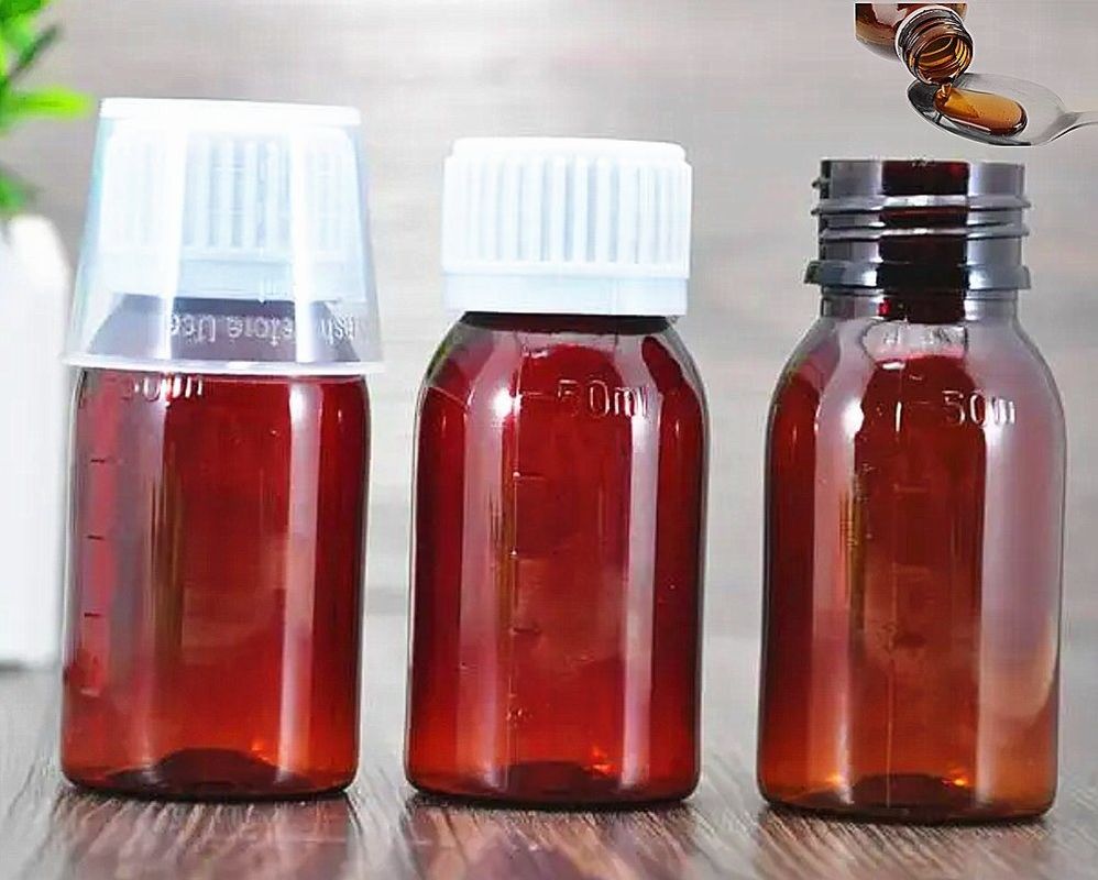 100ml 120ml Oral Liquid Pet Amber Cough Sryup Container Amber Empty Cough Syrup Bottle with Ropp Cap