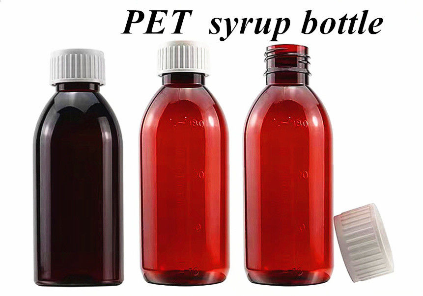 3oz 4oz 5oz Pet Pharmaceutical Container  Amber Round Pharmaceutical Meidicine Oral Liquid Syrup Bottle