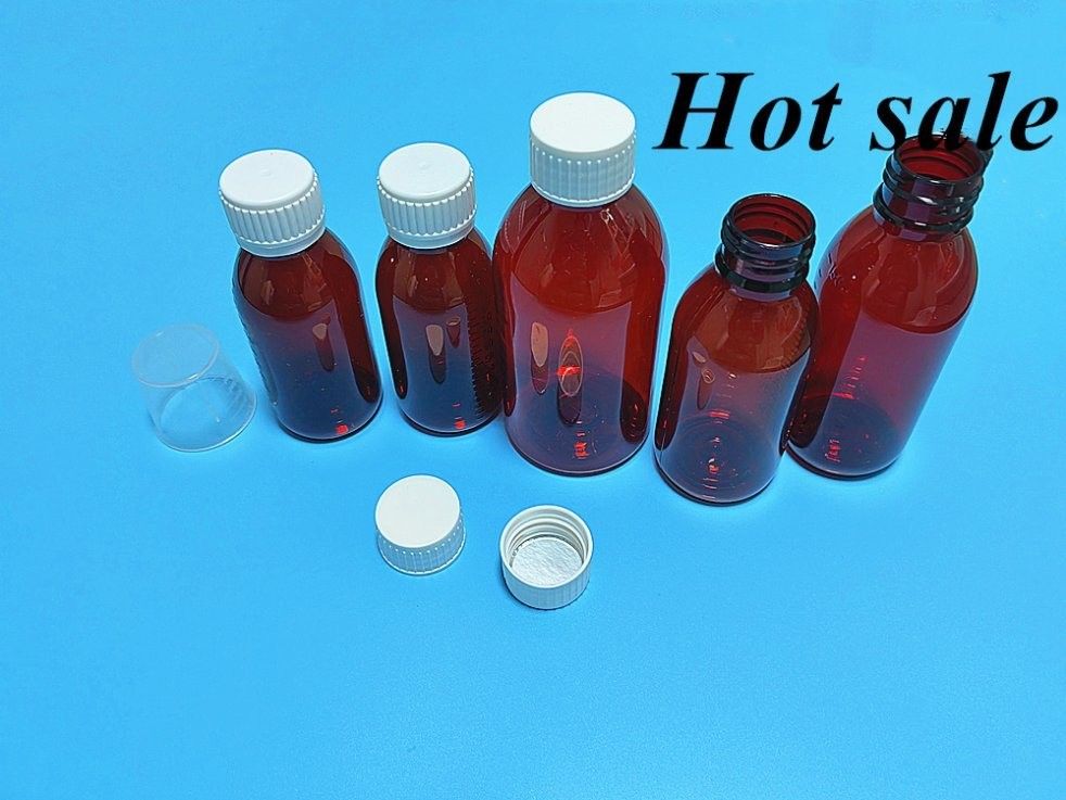 100ml 120ml Cough Syrup Bottle Oral Liquid Plastic Bottle PET Empty Round Amber Syrup Plastic Bottle