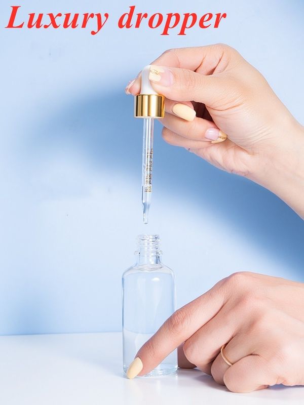10ml 20ml 30ml Emtpy Round White Frosted Glass Essential Oil Bottle for skincare hair Serum Cosmetic Use with Dropper