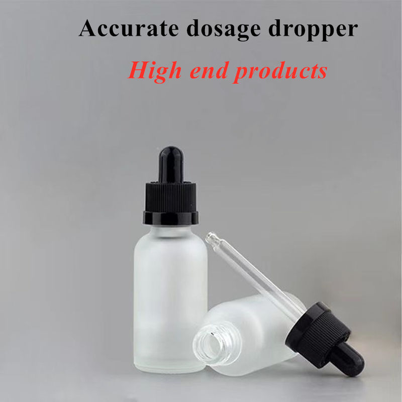 10ml 20ml 30ml Emtpy Round White Frosted Glass Essential Oil Bottle for skincare hair Serum Cosmetic Use with Dropper