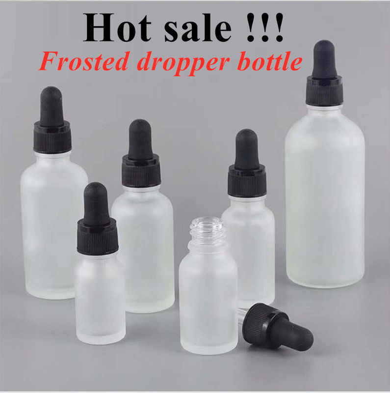 Luxury 15ml 20ml 30ml 50ml Empty Essential Oil Matte White Frosted amber essential oil glass Dropper Bottle