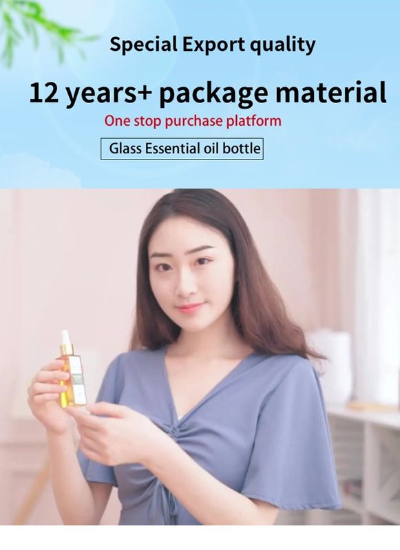 10ml 20ml 30ml 50ml 100ml Oblique Shoulder Glass Essential Oil Bottle White Frosted Dropper Bottle for serum skincare