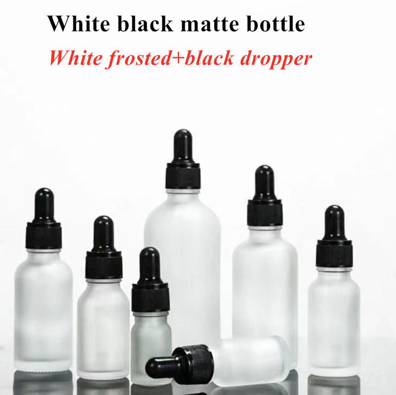 1oz 2oz 5ml 10ml 15ml 20ml 30ml 50ml Empty Essential Oil skincare serum face hand use White Frosted Glass Dropper Bottl