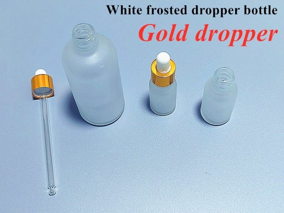 1oz 2oz 5ml 10ml 15ml 20ml 30ml 50ml Empty Essential Oil skincare serum face hand use White Frosted Glass Dropper Bottl