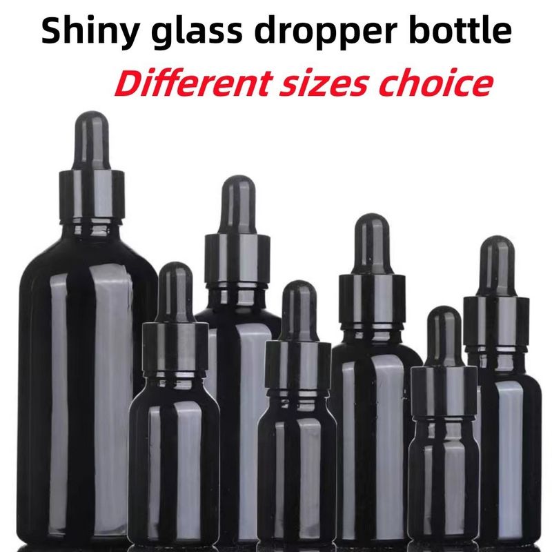5ml 10ml 15ml 30ml dark violet Glass Serum Bottle for Skincare Cosmetic Packaging Glass Dropper Bottle with pipette cap
