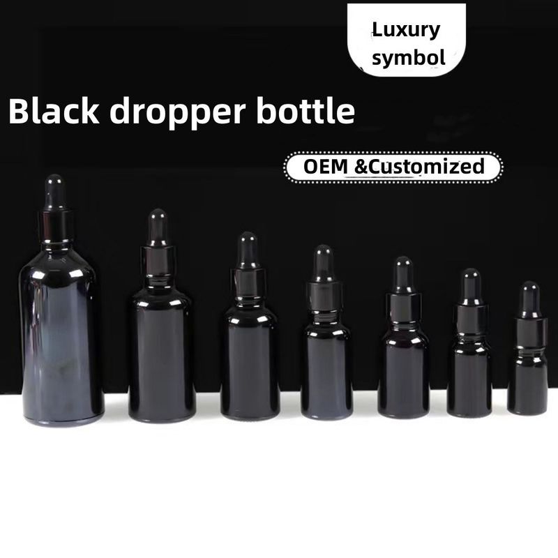 5ml 10ml 15ml 30ml dark violet Glass Serum Bottle for Skincare Cosmetic Packaging Glass Dropper Bottle with pipette cap