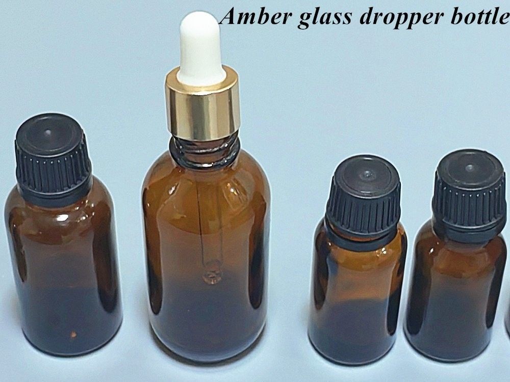                  Hot Sale Empty Luxury Amber Brown 10ml 15ml 20ml 30ml 50ml 60ml Glass Essential Oil Bottle for Serum Package             