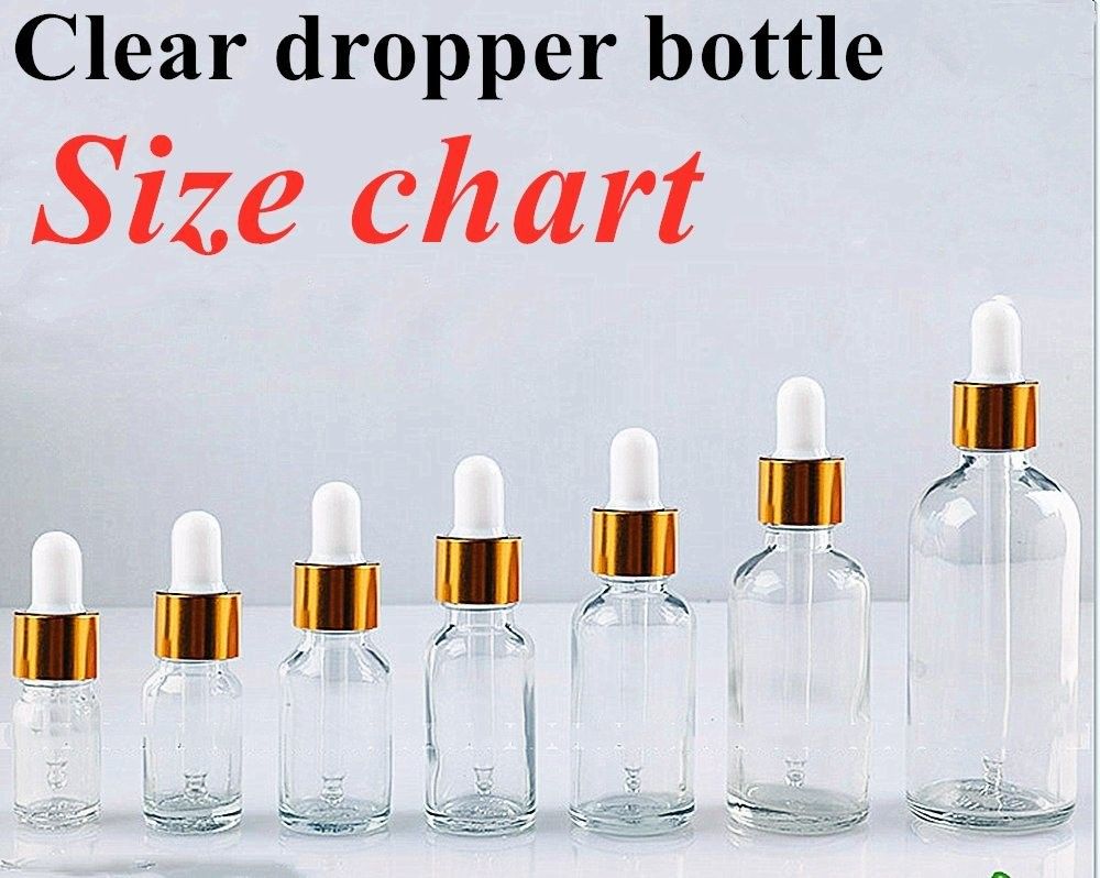 15ml 20ml 50ml 100ml luxury empty Clear Transparent Serum hair Essential Oil Glass Dropper Bottle for skincare