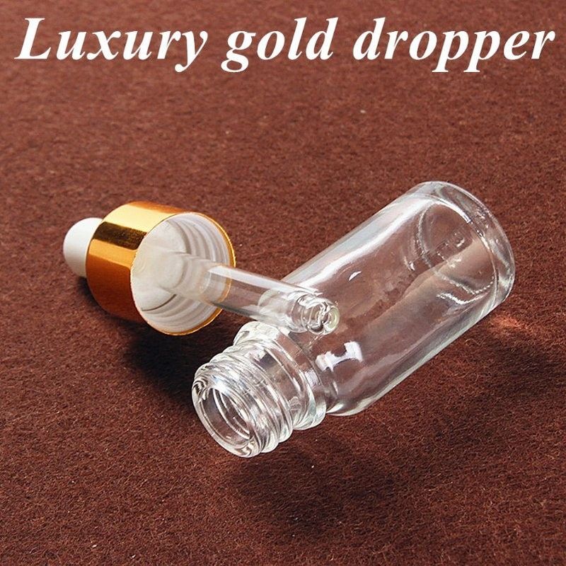15ml 20ml 50ml 100ml luxury empty Clear Transparent Serum hair Essential Oil Glass Dropper Bottle for skincare