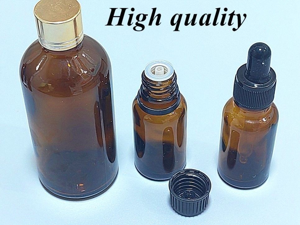 30ml 50ml 60ml 100ml Hair Oils Serum Beard Oil Amber Brown empty round essential oil Glass Dropper Bottle