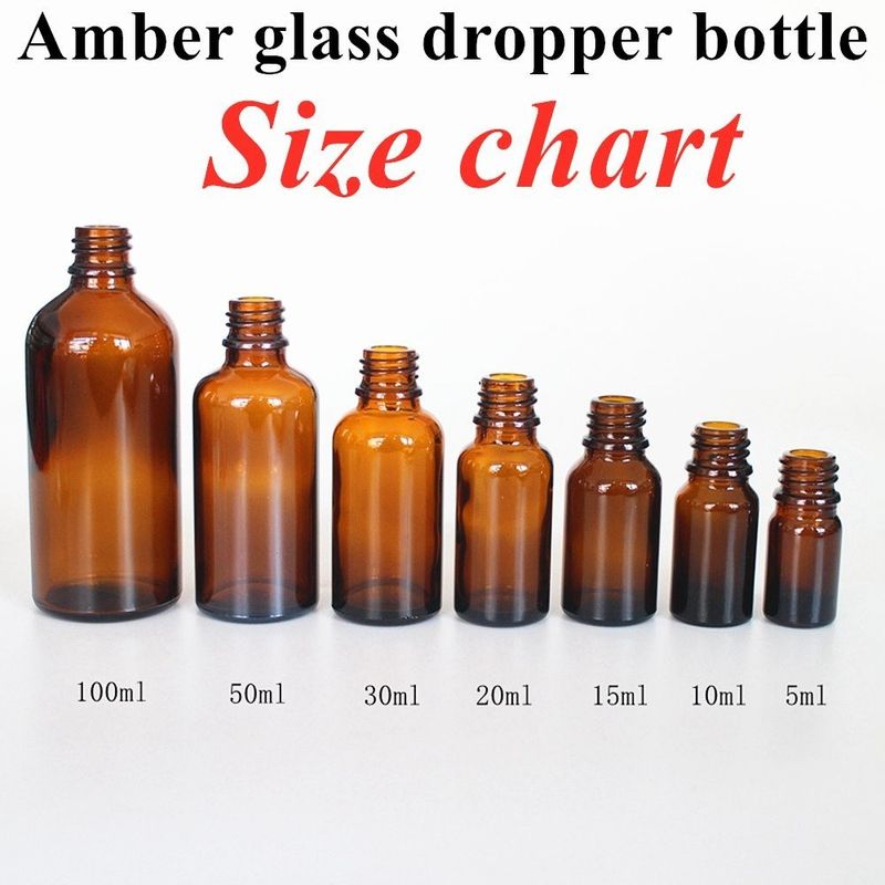 30ml 50ml 60ml 100ml Hair Oils Serum Beard Oil Amber Brown empty round essential oil Glass Dropper Bottle